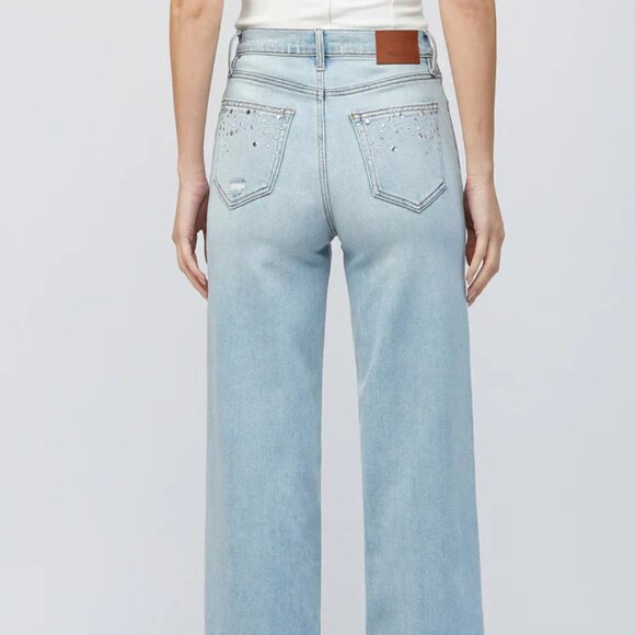 Hidden - Logan Light Wash Studded Hotfix Dad Jean, size 27, NWT - Picture 3 of 13